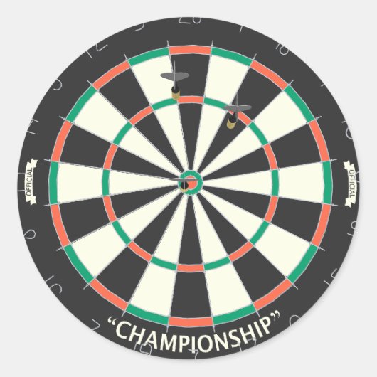 ダーツボードとダーツ: 3Dモデル: ラウンドシール (正面)