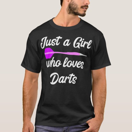ダーツボードアローズゲームが大好きな女の子 Tシャツ (正面)
