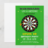 ダーツボードゲーマーの誕生日招待状 招待状 (正面/裏面)