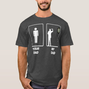 ダーツボードゲーム ソフトチップダーツプレーヤーのお父さん Tシャツ