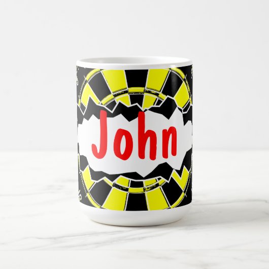 ダーツボードコーヒーマグパーソナライズされた(名前) コーヒーマグカップ (中央)
