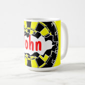 ダーツボードコーヒーマグパーソナライズされた(名前) コーヒーマグカップ (正面右)