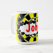 ダーツボードコーヒーマグパーソナライズされた(名前) コーヒーマグカップ (正面左)