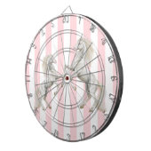 ダーツボードピンクホワイトストライプホワイトホース ダーツボード (正面右)