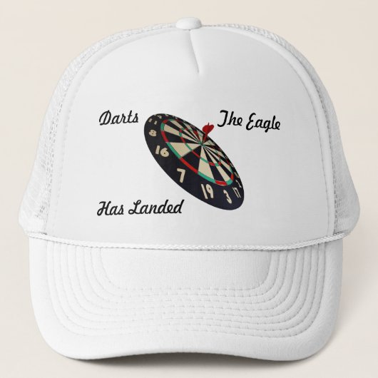 ダーツボードブルズアイとダーツロゴ キャップ (正面)