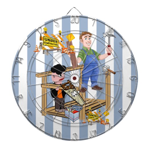 ダーツボードブルー&ホワイトストライプ建築 ダーツボード (正面)