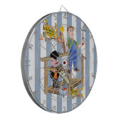 ダーツボードブルー&ホワイトストライプ建築 ダーツボード (正面左)