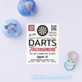 ダーツボードロゴデザイン、ダーツトーナメント広告 チラシ (シングル)