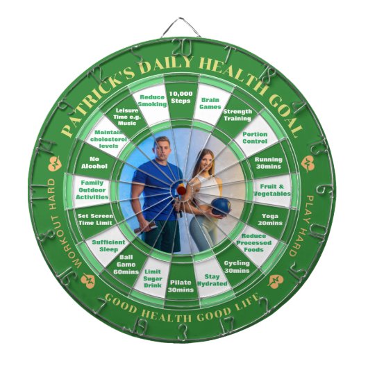 ダーツボード - カスタマイズ可能な写真＆健康決定 (正面)