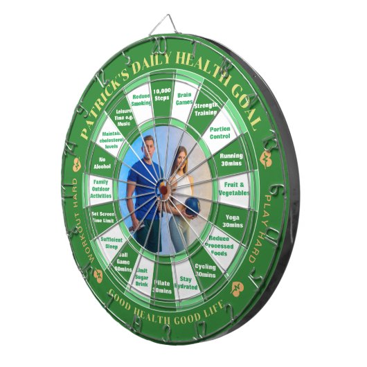 ダーツボード - カスタマイズ可能な写真＆健康決定 (正面右)