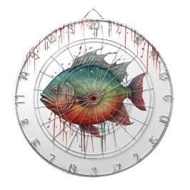 ダーツボード – 水彩シリーズ：ピラニア