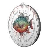 ダーツボード – 水彩シリーズ：ピラニア (正面右)