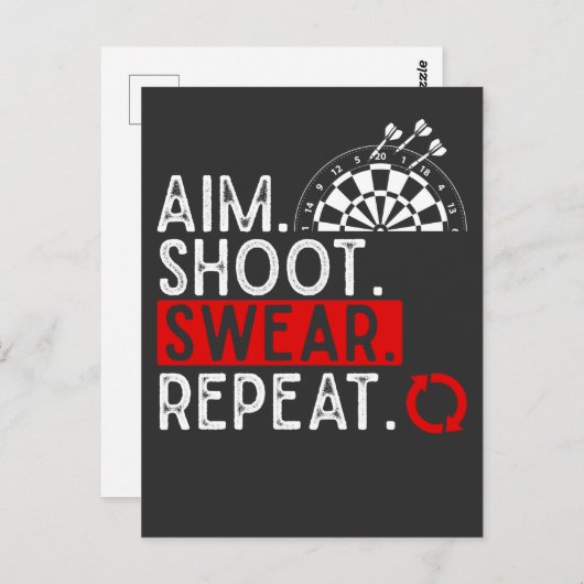 ダーツユーモアのある問題ダーツボードおもしろいホビーダーツP ポストカード (正面/裏面)
