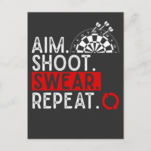 ダーツユーモアのある問題ダーツボードおもしろいホビーダーツP ポストカード (正面)