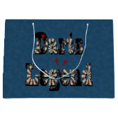 ダーツレジェンドブルーデニムプリントの名前 ラージペーパーバッグ (正面)