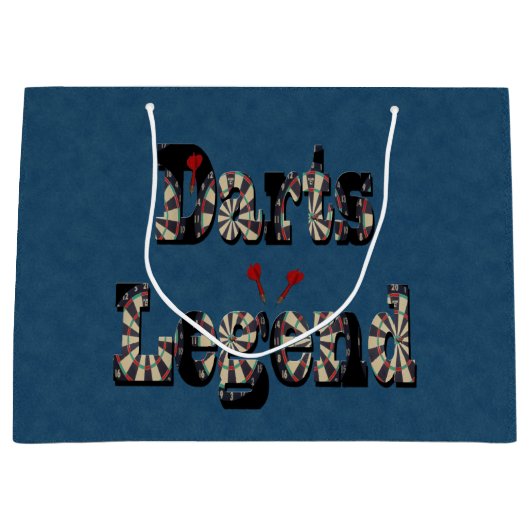 ダーツレジェンドブルーデニムプリントの名前 ラージペーパーバッグ (正面)