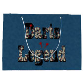 ダーツレジェンドブルーデニムプリントの名前 ラージペーパーバッグ (裏面)