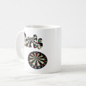 ダーツロゴとダーツボード コーヒーマグカップ (正面左)