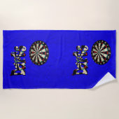 ダーツ写真のロゴとダーツボード ビーチタオル (正面)