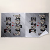 ダーツ凡例写真ロゴ、 ビーチタオル (正面)