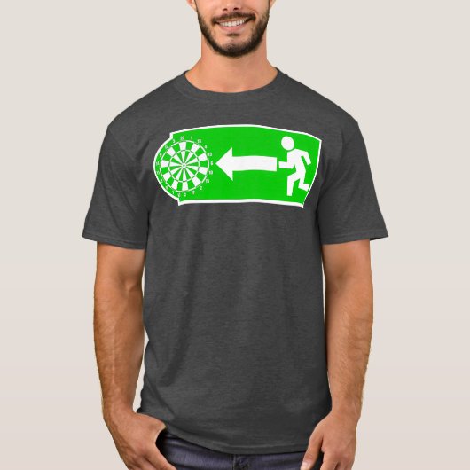 ダーツ出口矢印 – ターゲット誕生日ギフトおもしろい Tシャツ (正面)