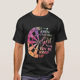 ダーツ女子ギフト矢印フィールドチームのようにプレイ ガール Tシャツ