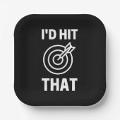 ダーツ好きおもしろいの選手を遊打つ ペーパープレート (正面)