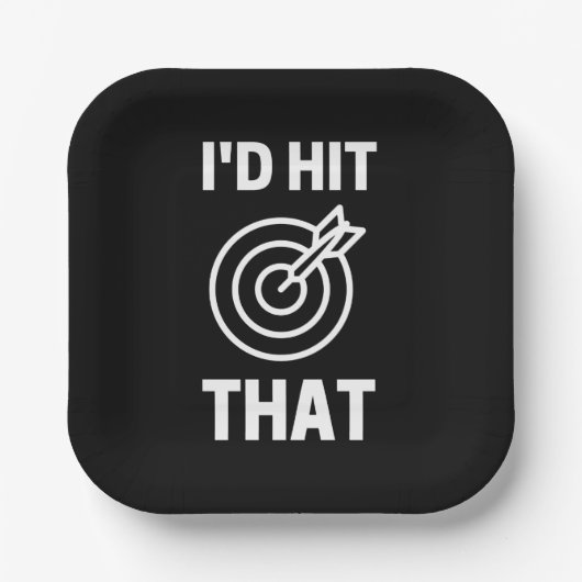 ダーツ好きおもしろいの選手を遊打つ ペーパープレート (正面)