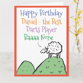 ダーツ好きさんお誕生日おめでとう 羊デザイン カード