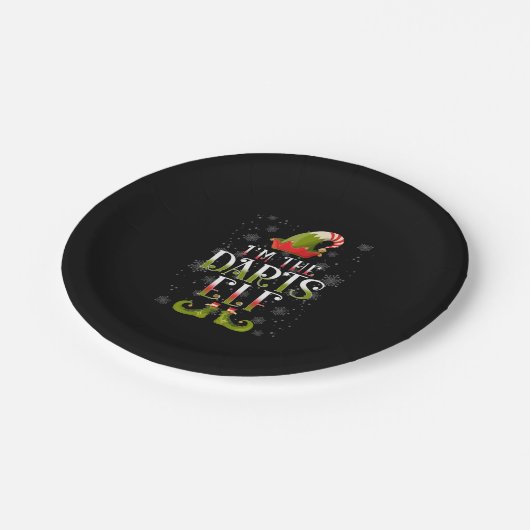 ダーツ小妖精や小人クリスマス ペーパープレート (アングル)