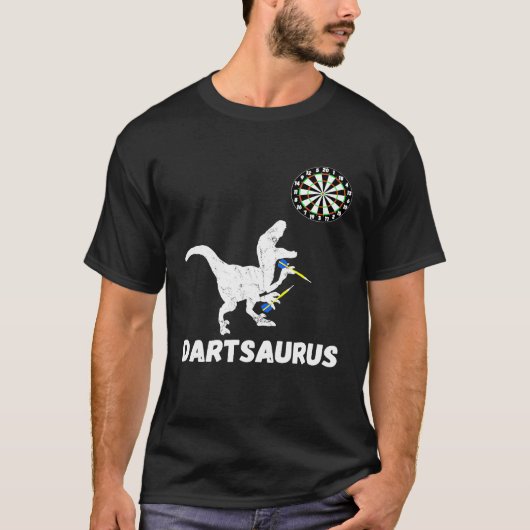 ダーツ恐竜ブルズイェボードゲームディノアローズT- Tシャツ (正面)