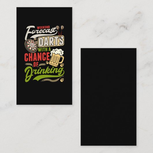 ダーツ投げ矢板180ダーツとビール 名刺 (正面/裏面)