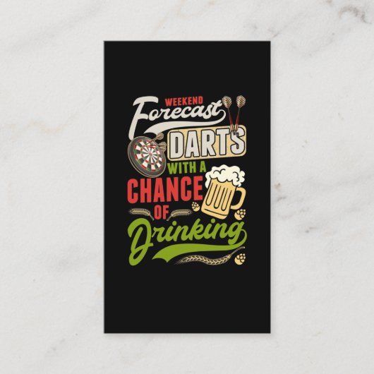 ダーツ投げ矢板180ダーツとビール 名刺 (正面)