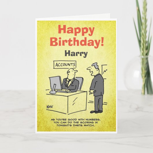 ダーツ招待されの試合を獲得する会計士 サンキューカード (正面)