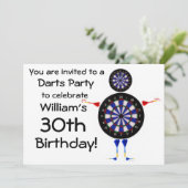 ダーツ誕生日パーティーの招待 招待状 (スタンド正面)