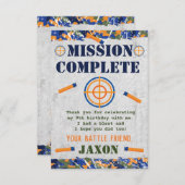 ダーツ軍隊誕生日パーティーカードフェイスカード 招待状 (正面/裏面)