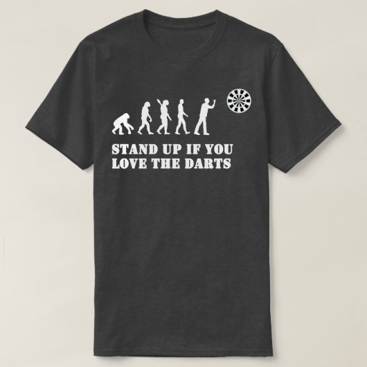 ダーツ進化ダーツおもしろいギフト Tシャツ (デザイン正面)