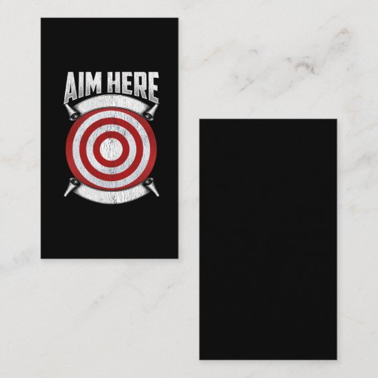 ダーツ選手がブルセイ斧投げターゲットを狙う 名刺 (正面/裏面)