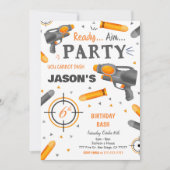 ダーツ銃の誕生日パーティー 招待状 (正面)