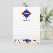 ダーツ銃バトル戦争少年ターゲットパターン子供 サンキューカード (スタンド正面)