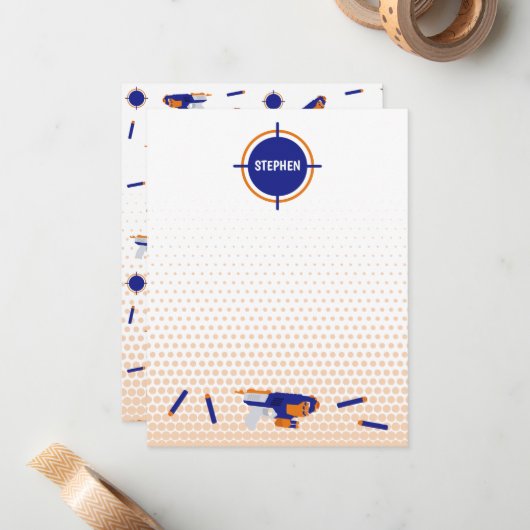 ダーツ銃バトル戦争少年ターゲットパターン子供 ノートカード (正面/裏面インサイチュ)