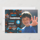 ダーツ銃パーティー誕生日招待状 | ダーツ銃 招待状 (正面)