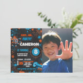 ダーツ銃パーティー誕生日招待状 | ダーツ銃 招待状 (スタンド正面)