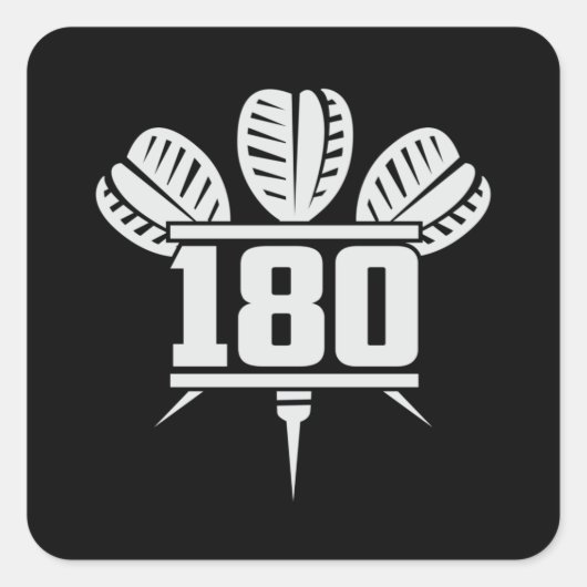 ダーツ180ダーツボードブルズアイ矢印ギフトおもしろいダーツ スクエアシール (正面)