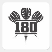 ダーツ180ダーツボードブルズアイ矢印ギフトアイディア スクエアシール (正面)