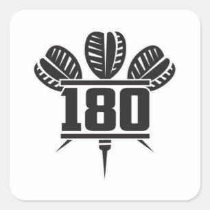 ダーツ180ダーツボードブルズアイ矢印ギフトアイディア スクエアシール