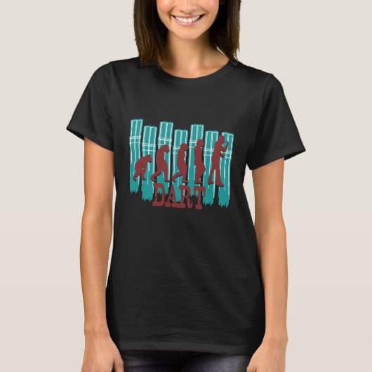 ダーツ – ダーツの進化ダーツ矢印 Tシャツ (正面)