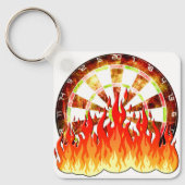 ダーツ、ダーツボード上のゲームで火 キーホルダー (正面)