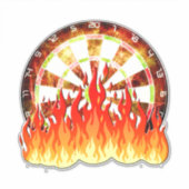 ダーツ、ダーツボード上のゲームで火 シール (正面)