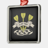 ダーツ – 私はそのブルズアイを打った メタルオーナメント (左)